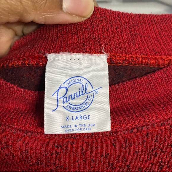 Rare Vintage Red Panill Fleece Crewneck Sweatshirt-"The Taliesin Fellowship" - Picture 4 of 8